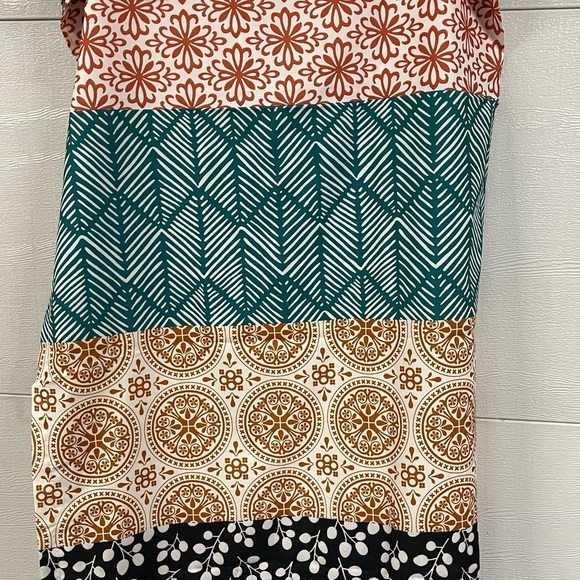 Turquoise & Orange Bohemian Stripe Window Curtain Panel Pair, 95" x 52" - Picture 6 of 7